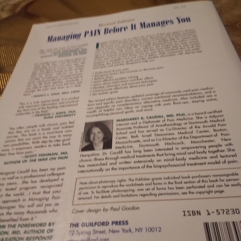 Bundle 4/$15 Managing Pain before it Manages You by Margaret A Caudill, MD, PHD - Picture 3 of 3